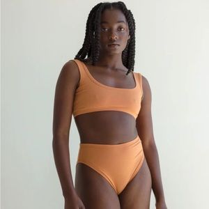 ARQ wide strap bra size small buttercup- sold out color